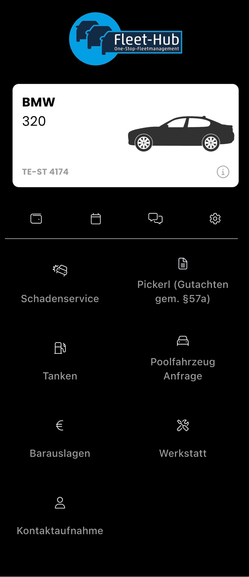 Fleet-Hub App Übersicht – Mobiles Fuhrparkmanagement